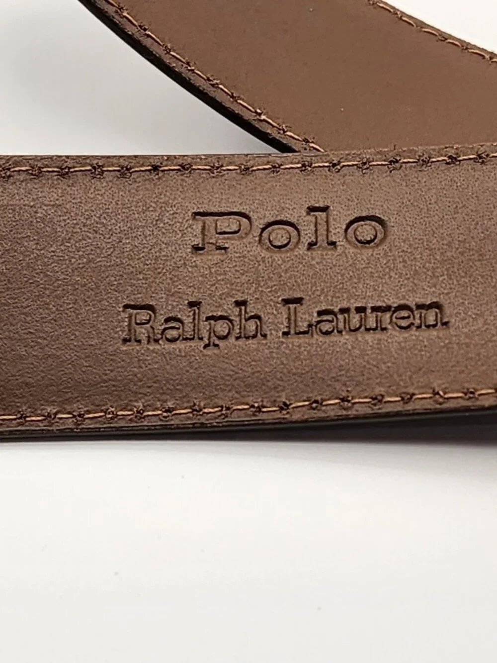 Polo Ralph Lauren Mens Brown Leather Belt Solid Brass Buckle Classic Size 40